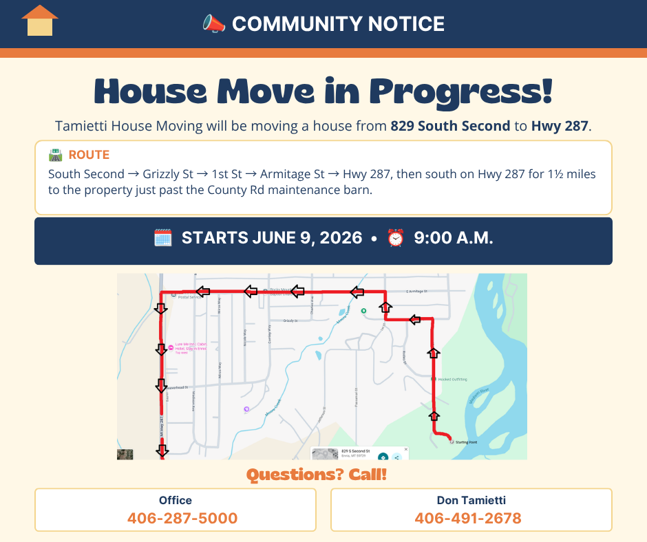 date and route of house moving